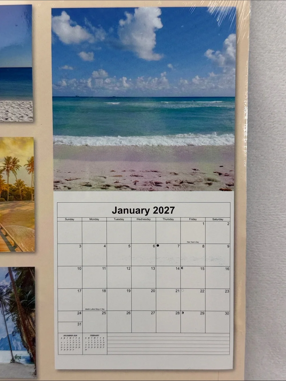 New 2027 Beaches 12-Month Wall 12” X 24” Calendar